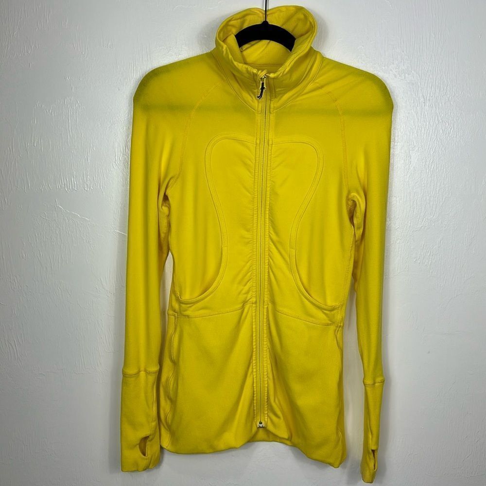Lululemon Define Thumbholes Full Zip Slim Fit Jacket In Yellow Size 2